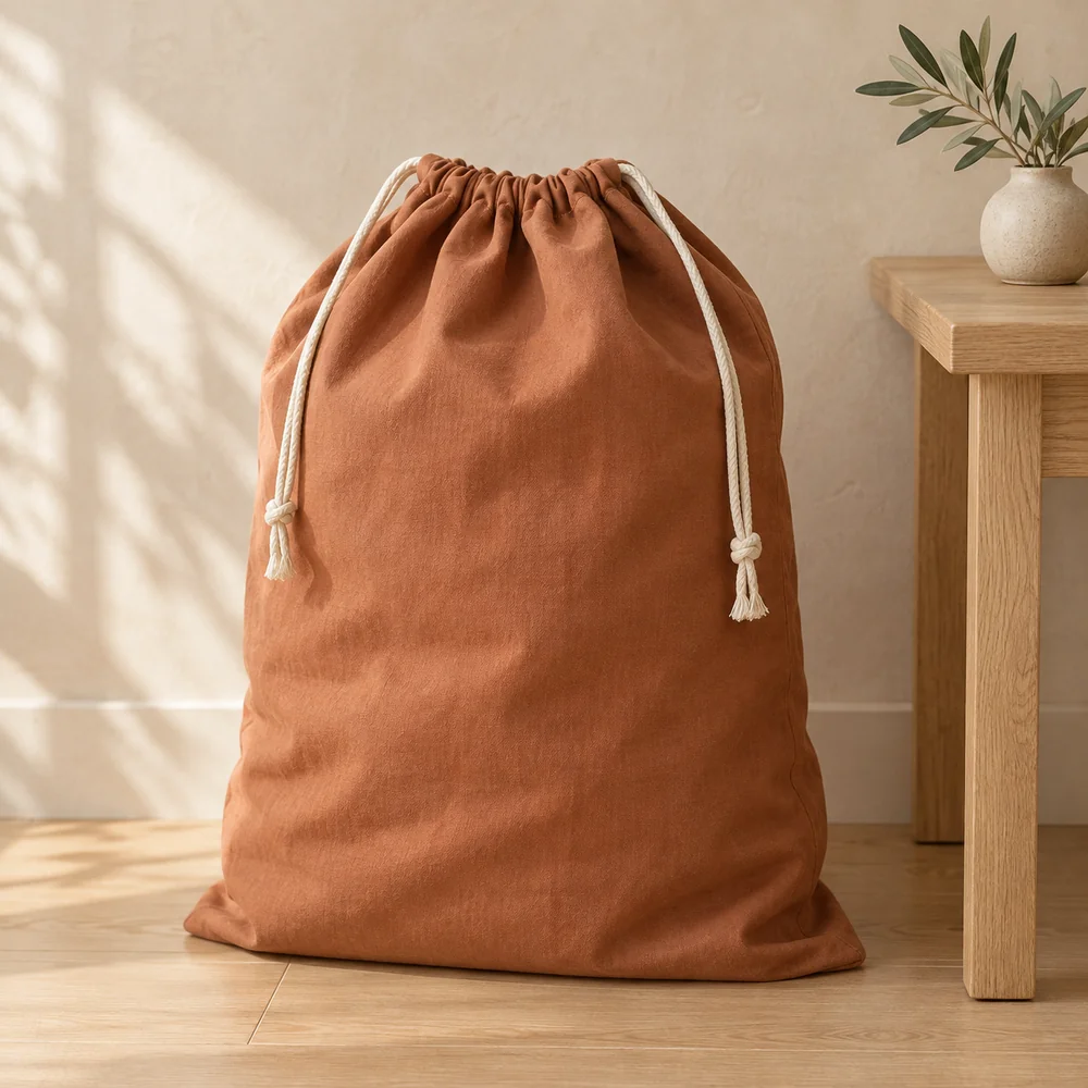 Laundry bag in terracotta