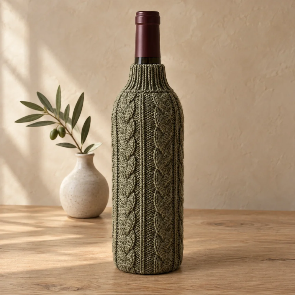 Knitted bottle sweater in olive