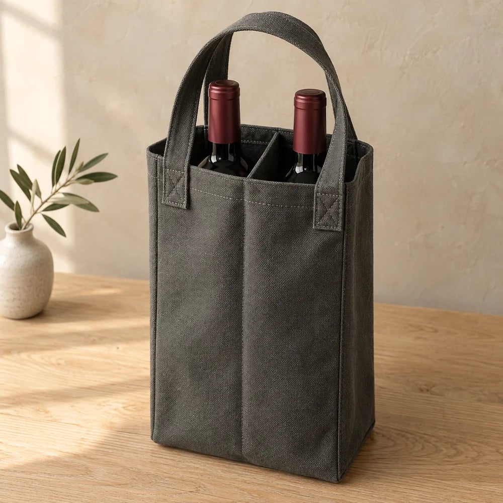 Two bottle carrier in charcoal