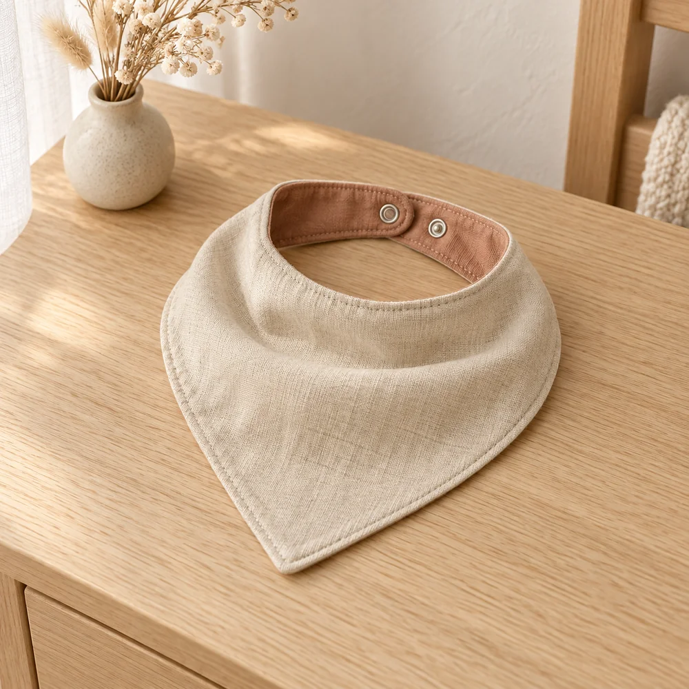 Bandana bib in natural linen