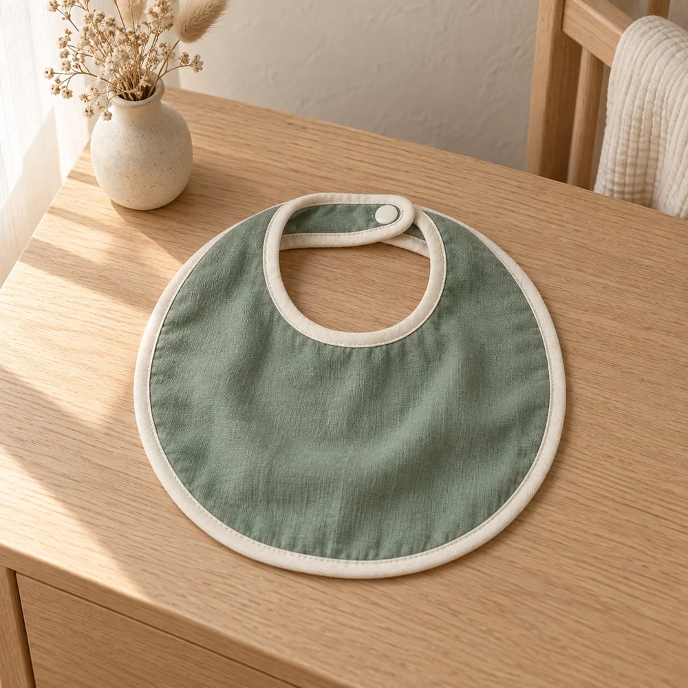 Round bib in eucalyptus