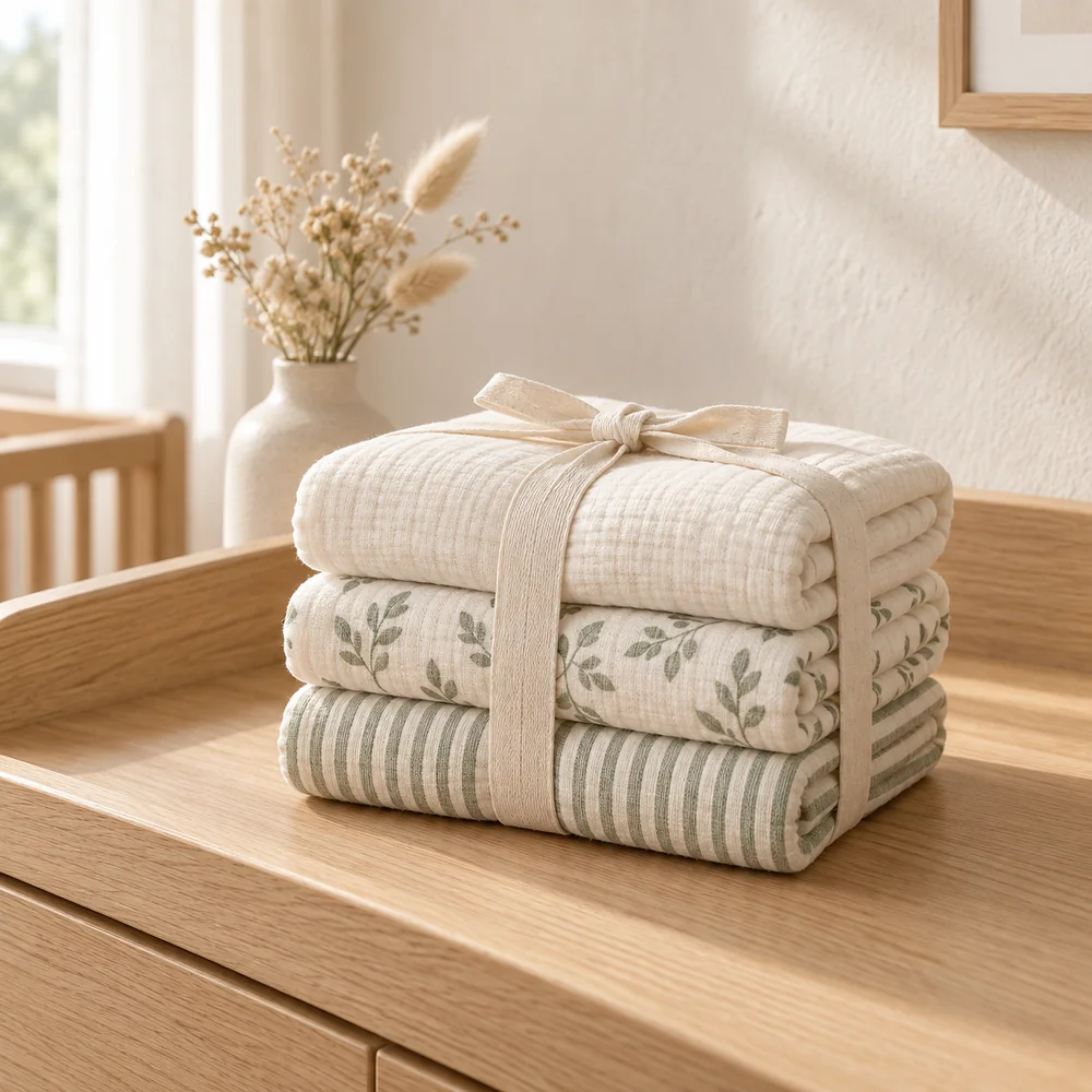 Swaddle set of three in ivory