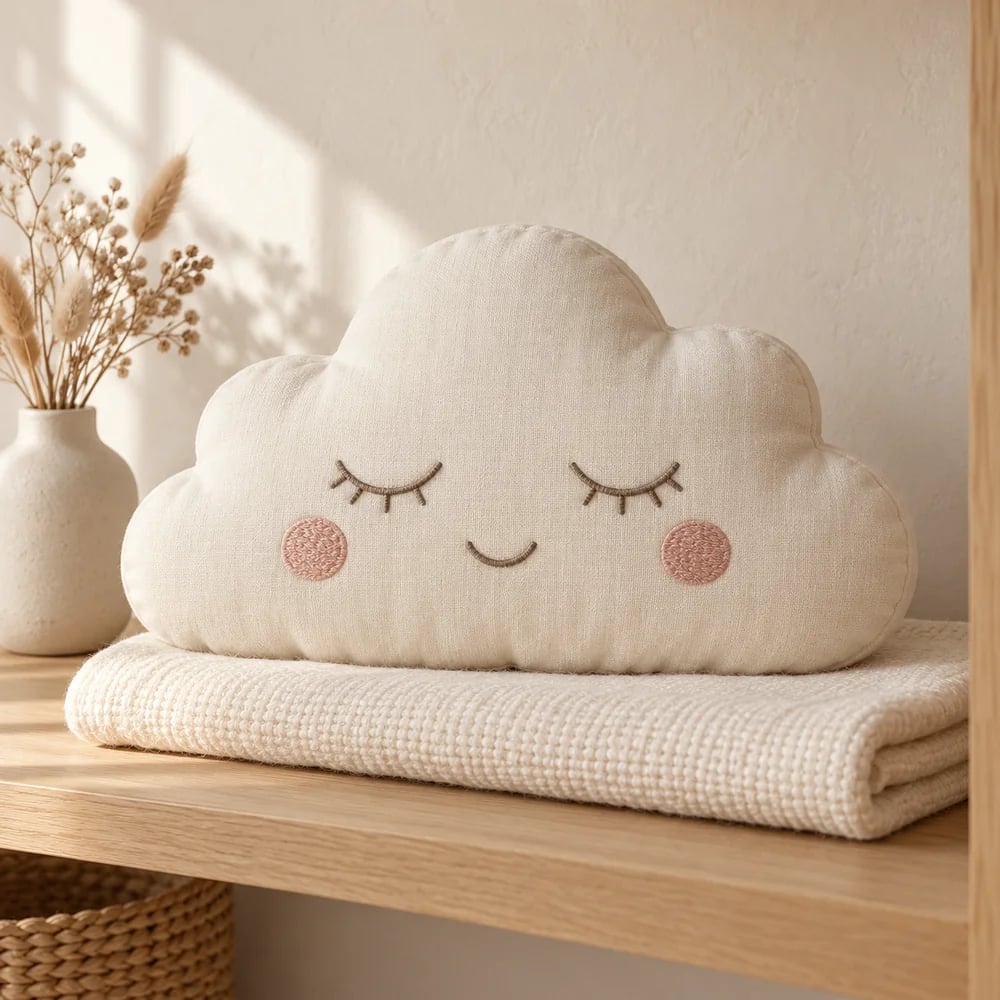 Cloud cushion toy in taupe