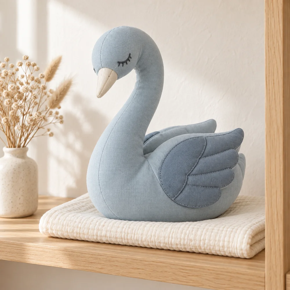 Swan in muted blue