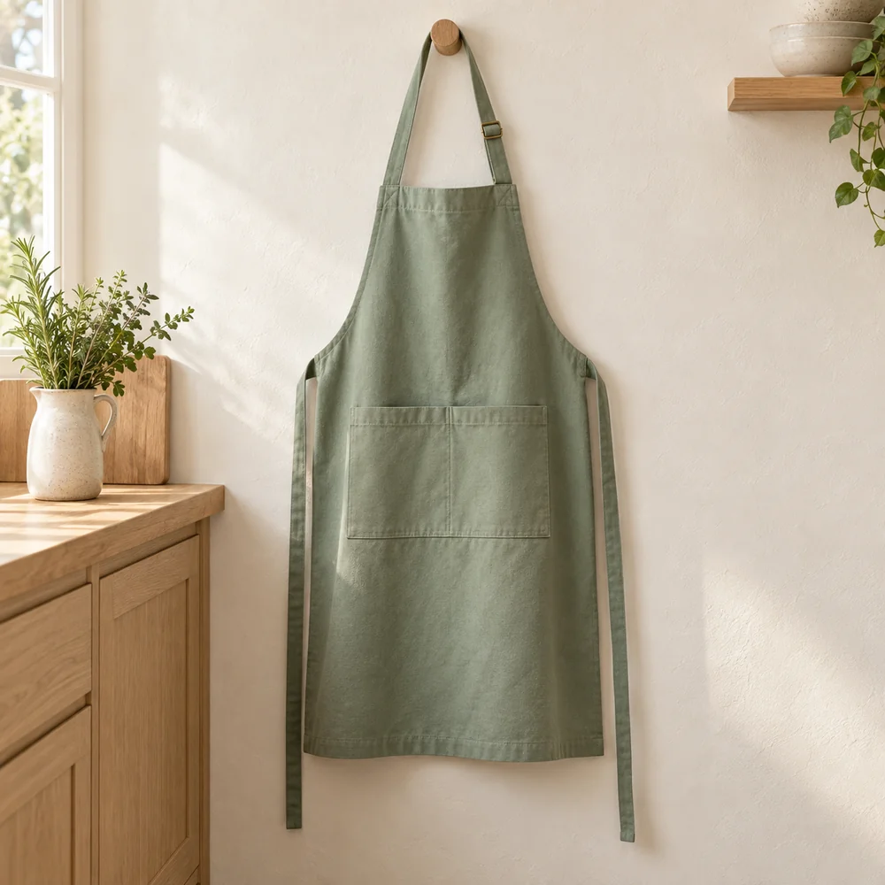 Bib apron in sage