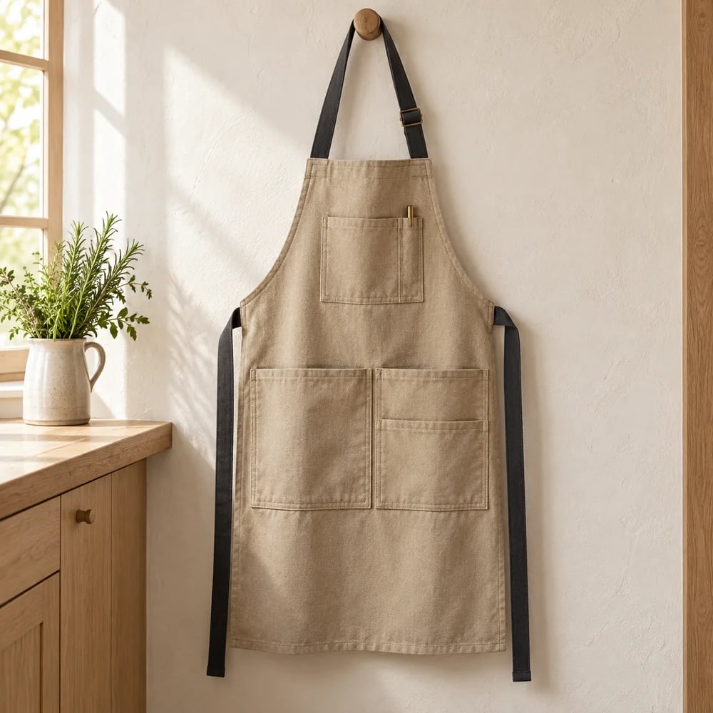 Utility apron in flax