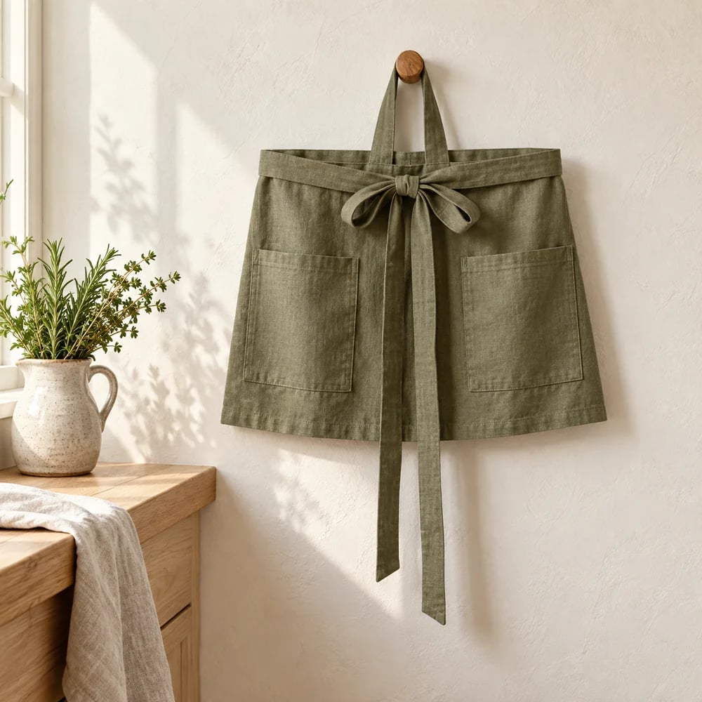 Waist apron in olive