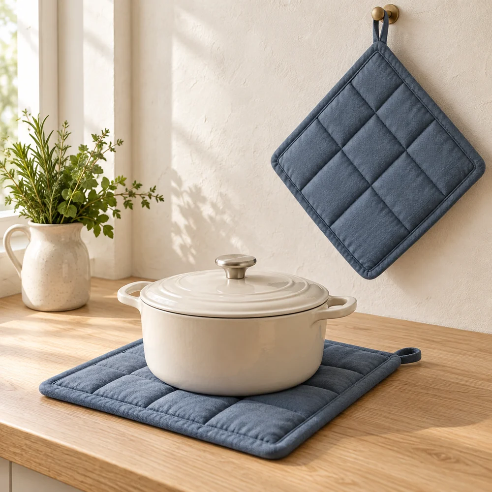 Hot pad in slate blue