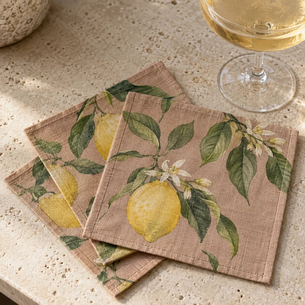 Clay cocktail napkin, digitally printed