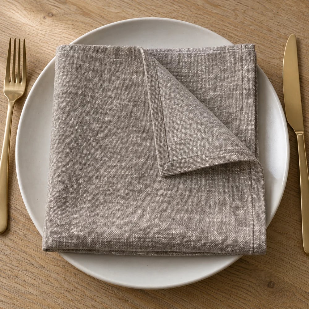 Taupe dinner napkin, chambray