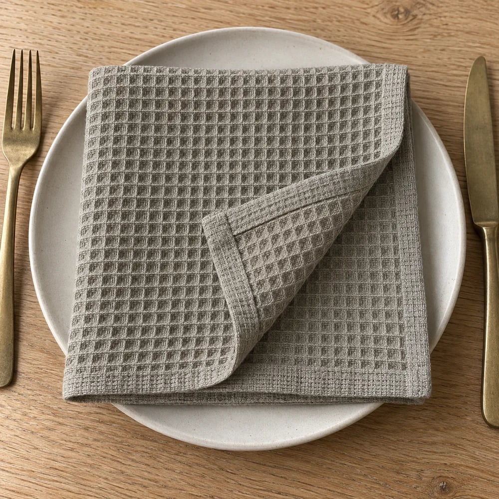 Stone dinner napkin, waffle weave