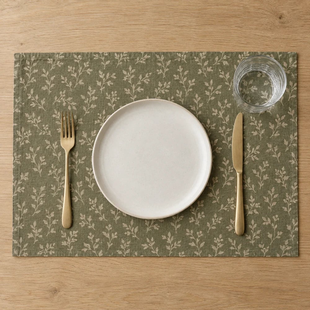 Olive placemat, printed