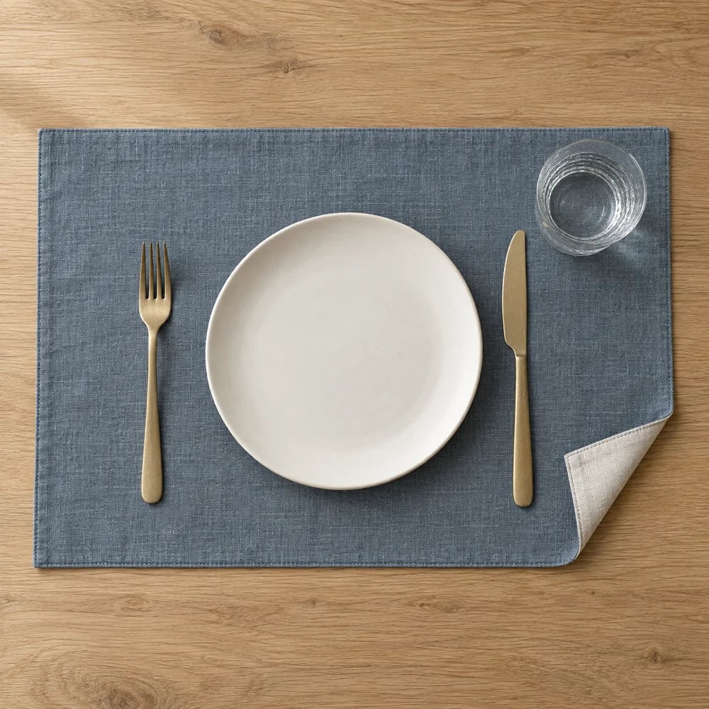 Slate blue placemat, reversible
