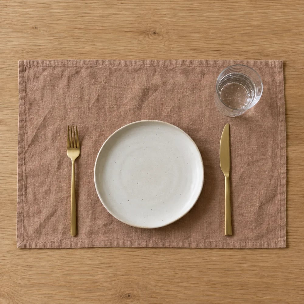 Clay placemat, stonewashed