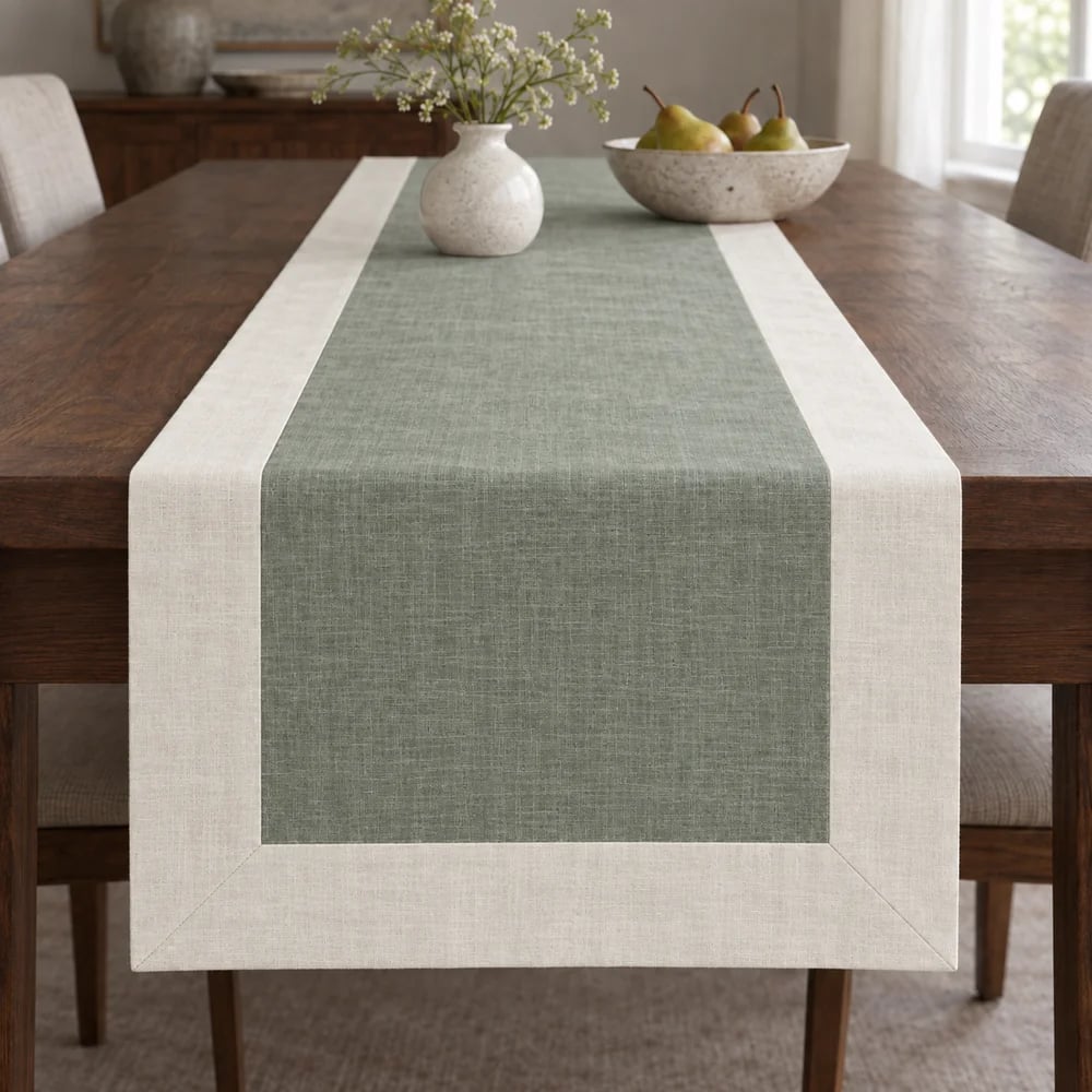 Eucalyptus table runner, contrast border