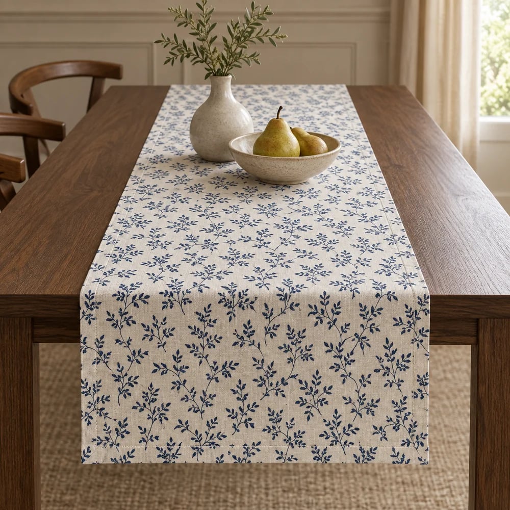 Ivory table runner, printed
