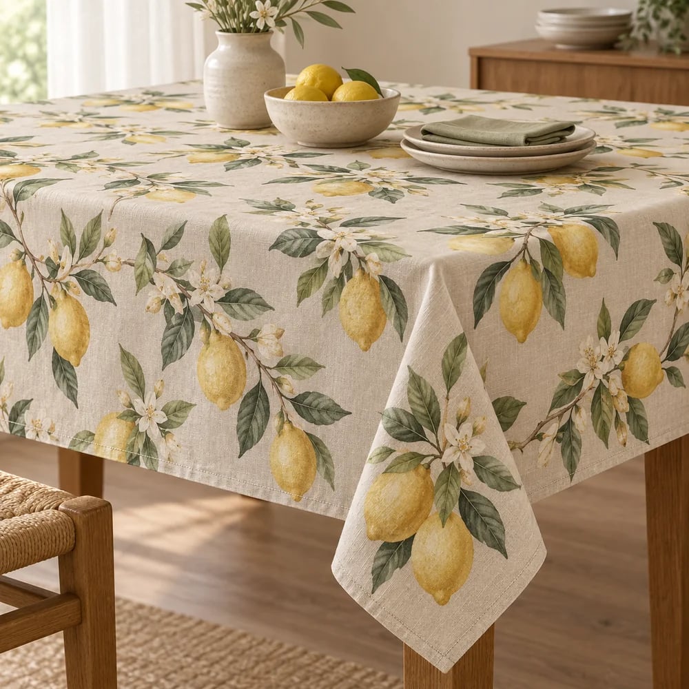 Oatmeal tablecloth, digitally printed