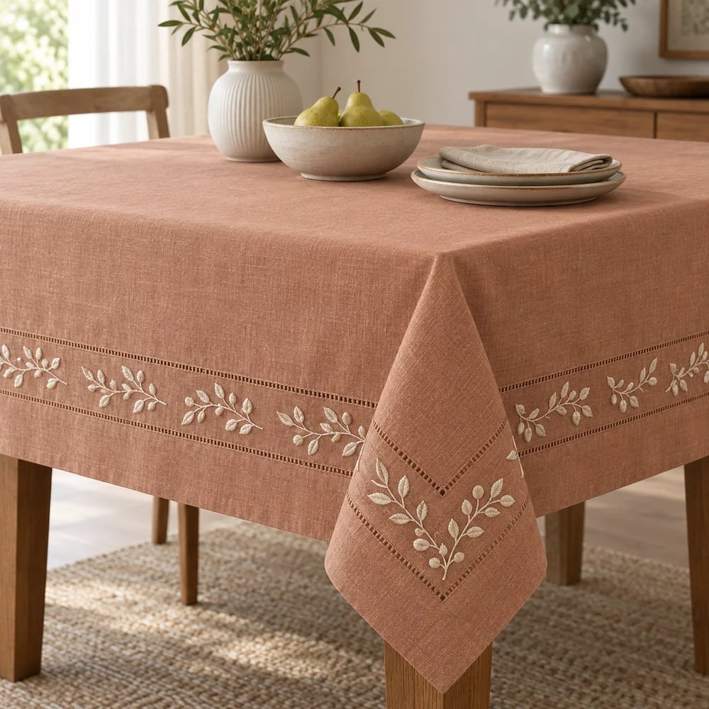 Clay tablecloth, embroidered