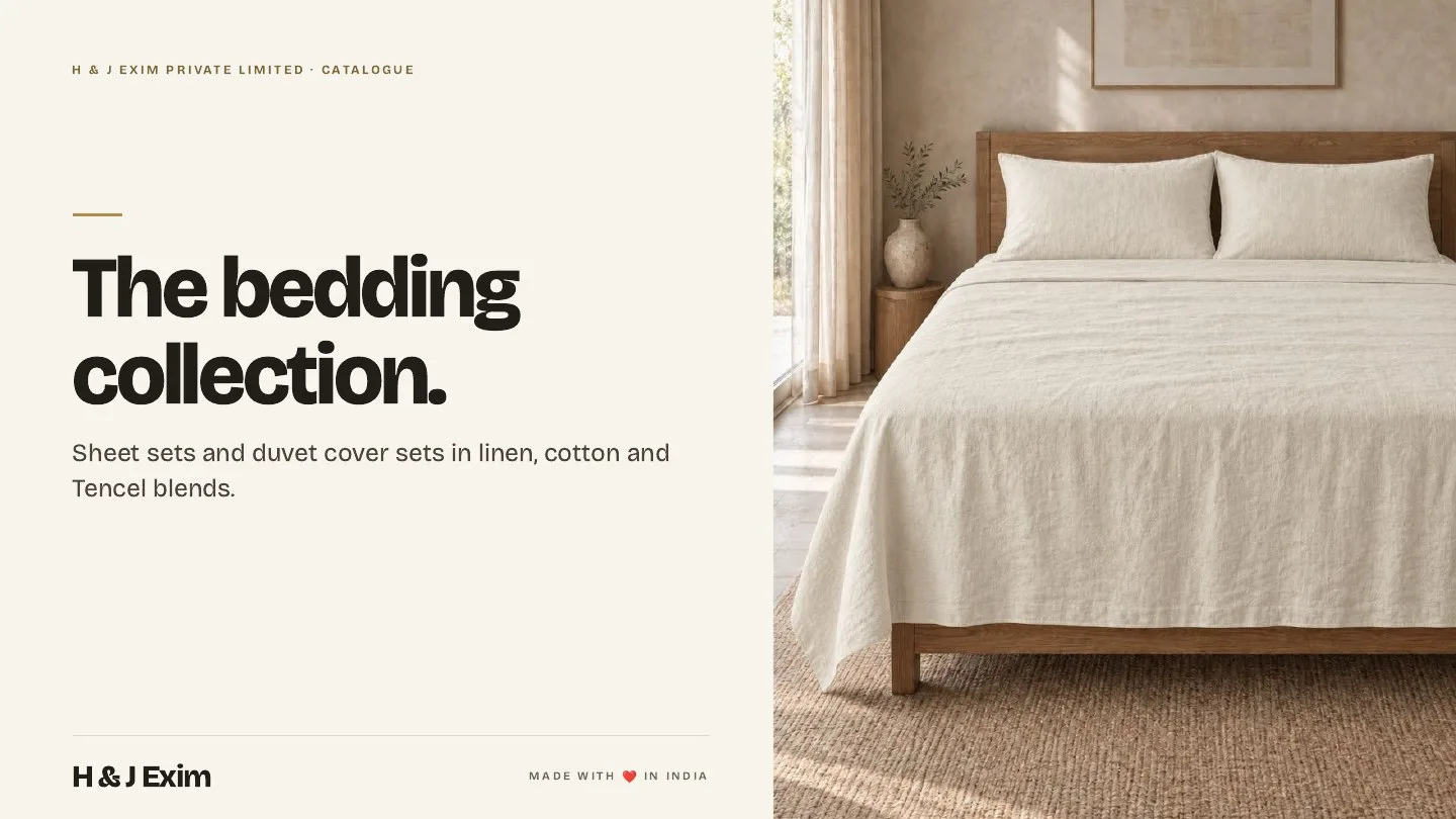 First page of the H & J Exim bedding catalogue