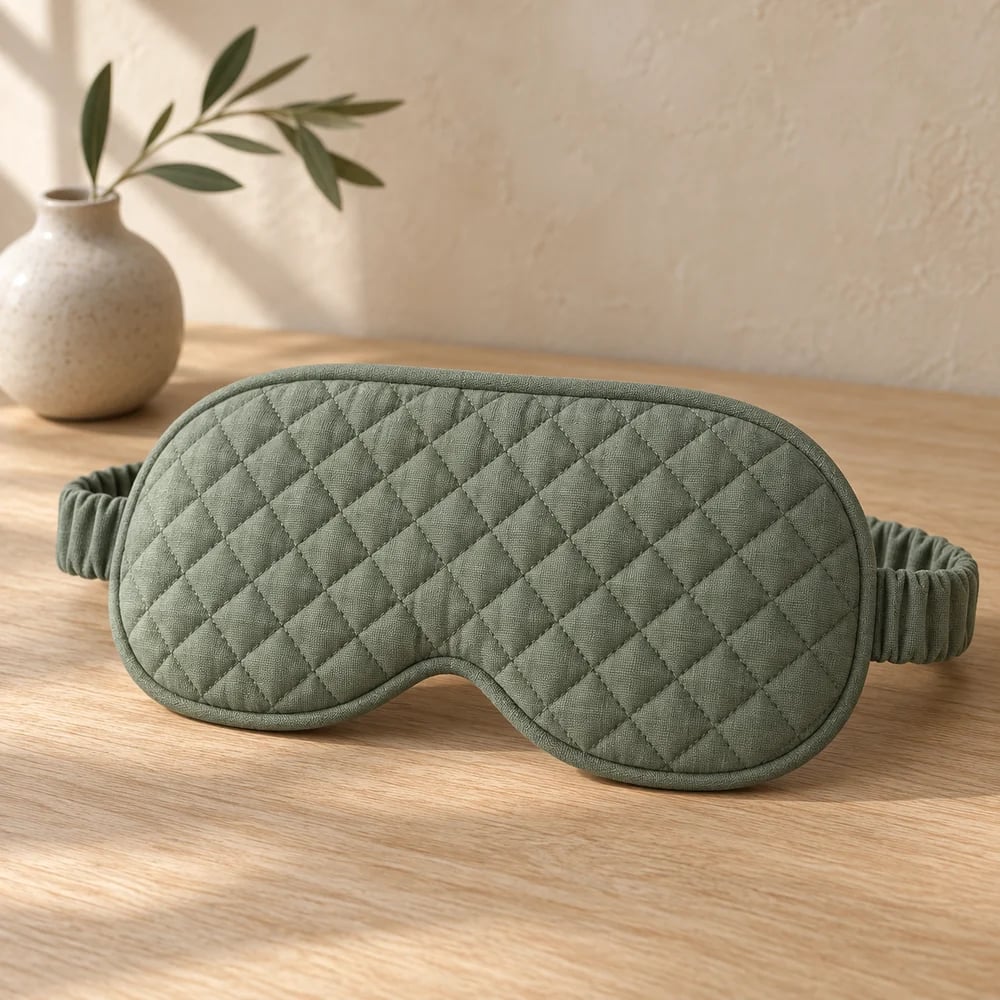 Quilted mask in eucalyptus