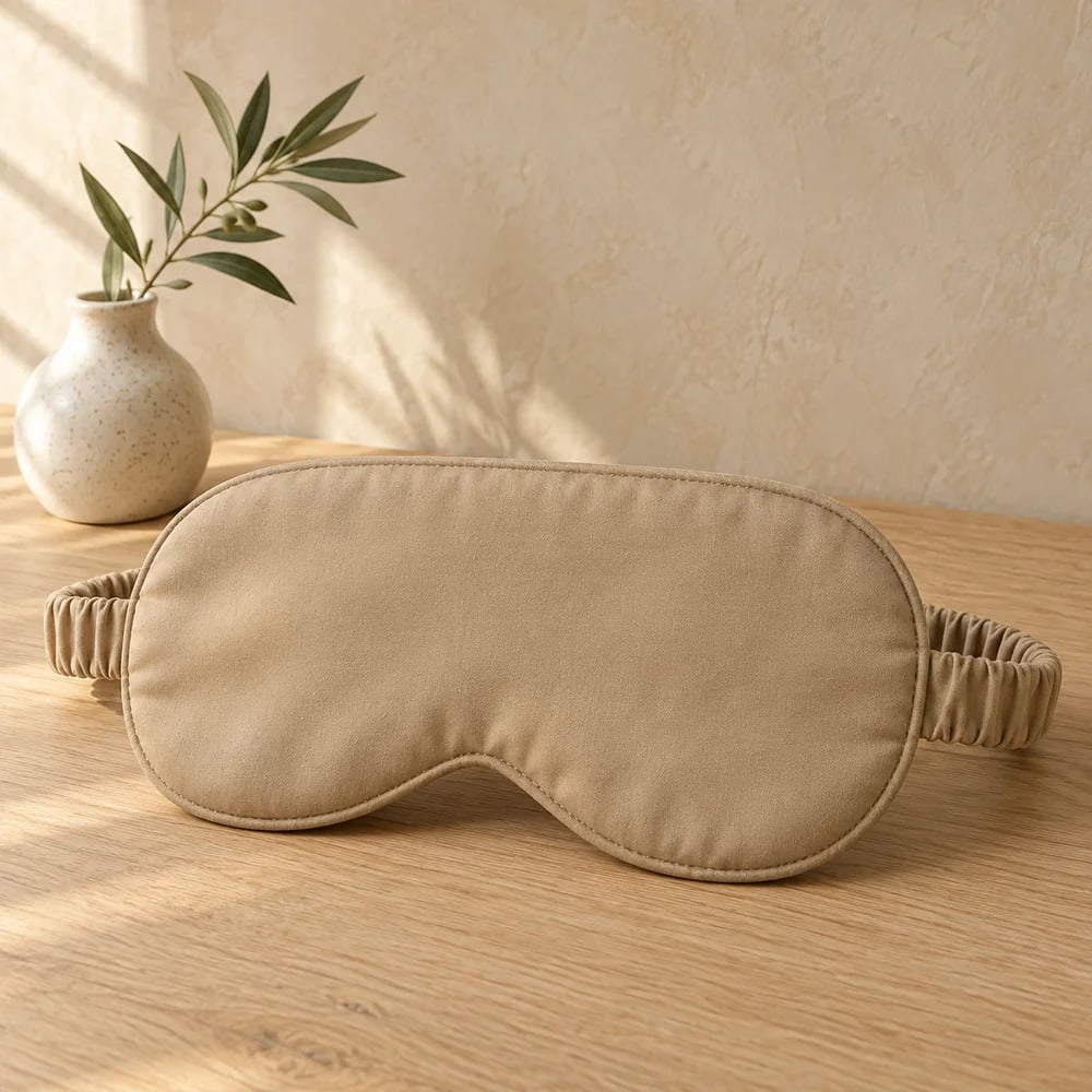 Cotton sateen mask in flax