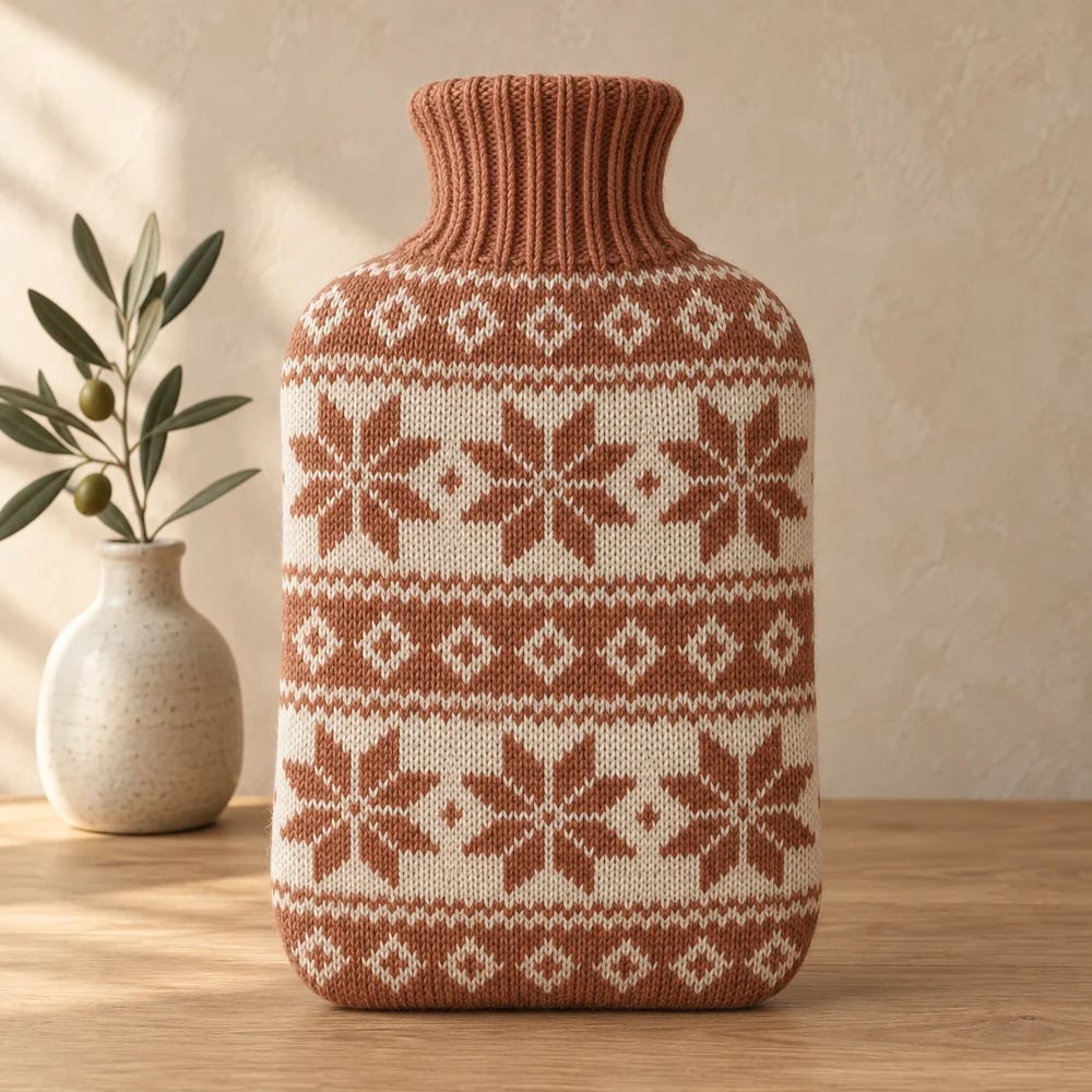 Fair Isle cover in terracotta