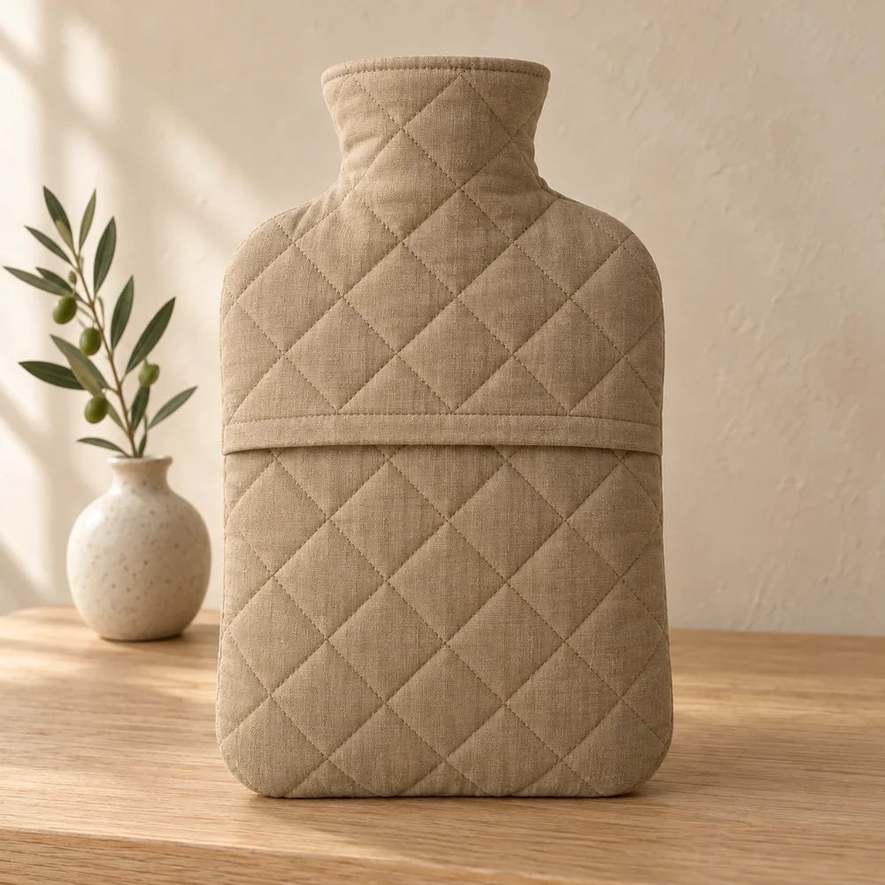 Quilted cover in flax