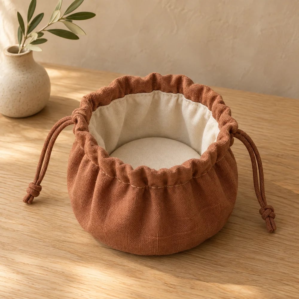 Jewellery pouch in terracotta
