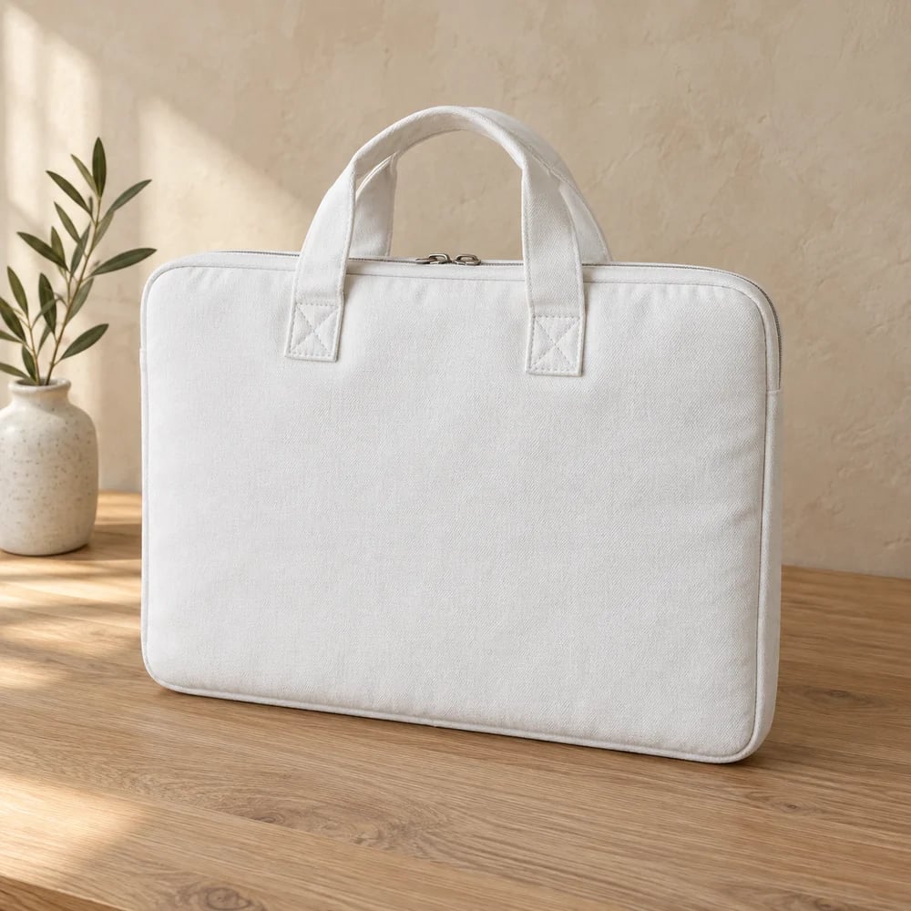Sleeve with handles in white