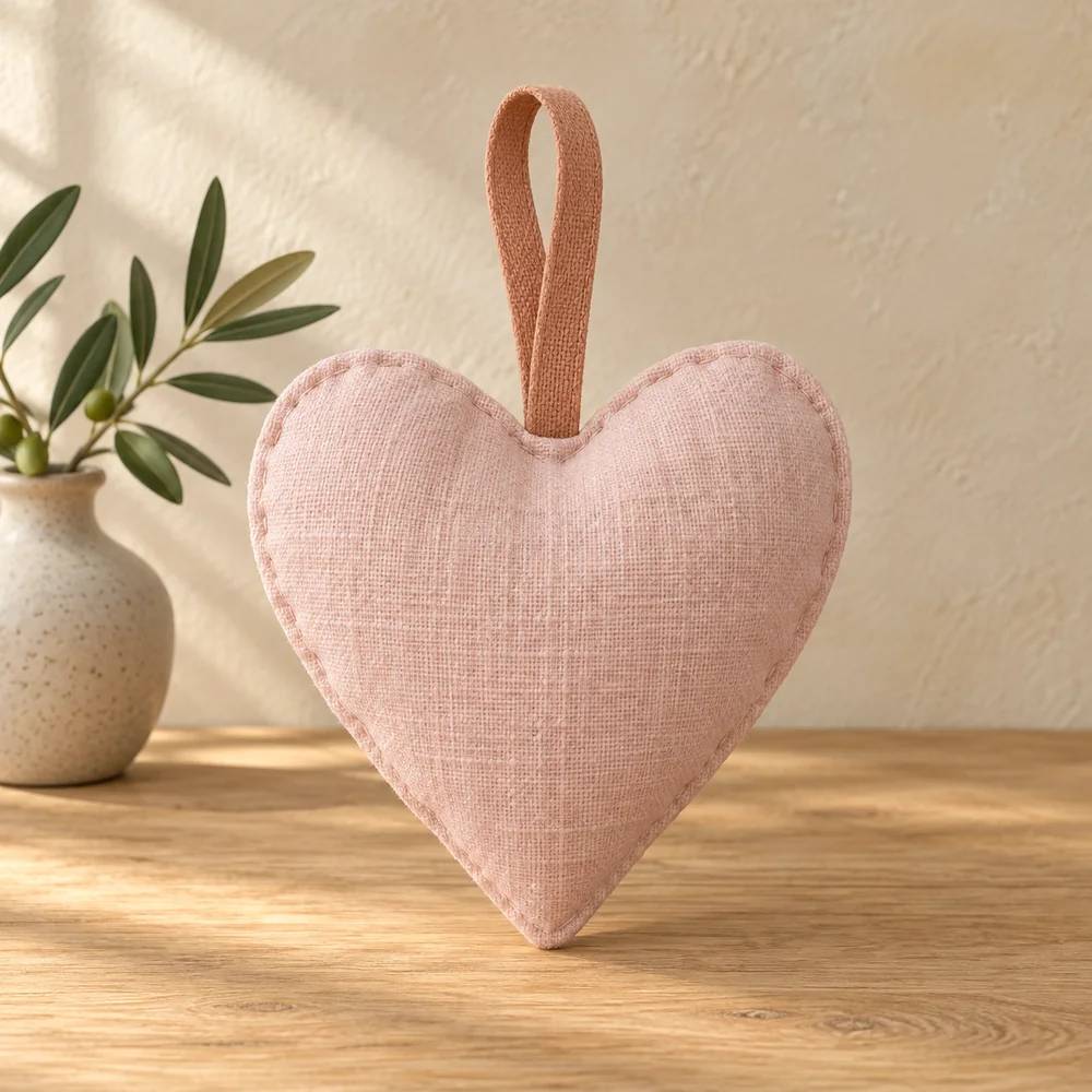 Heart sachet in blush pink