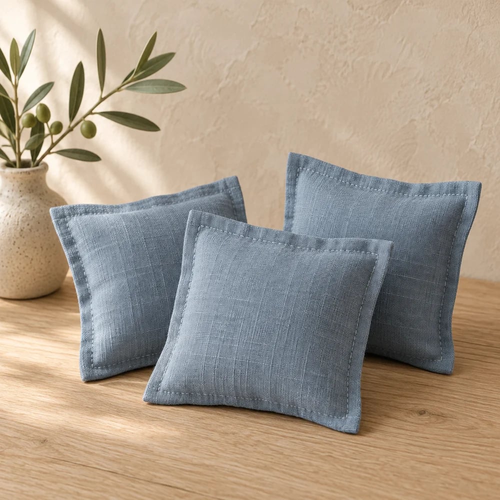 Square sachet in muted blue