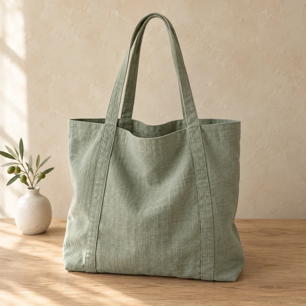 Market tote in sage