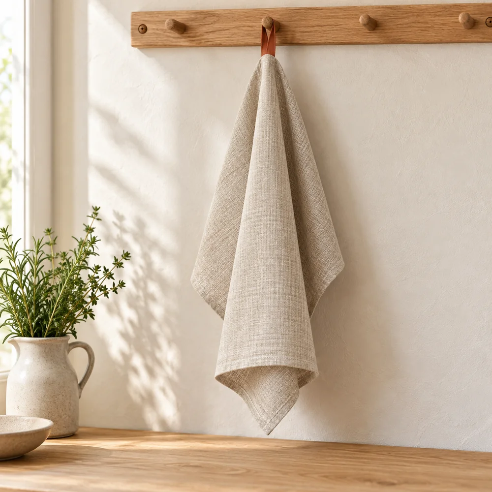 Chambray towel in natural linen