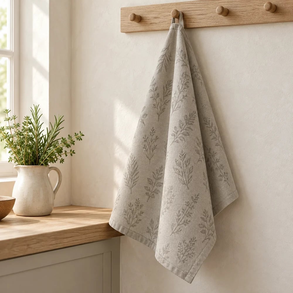 Jacquard towel in stone